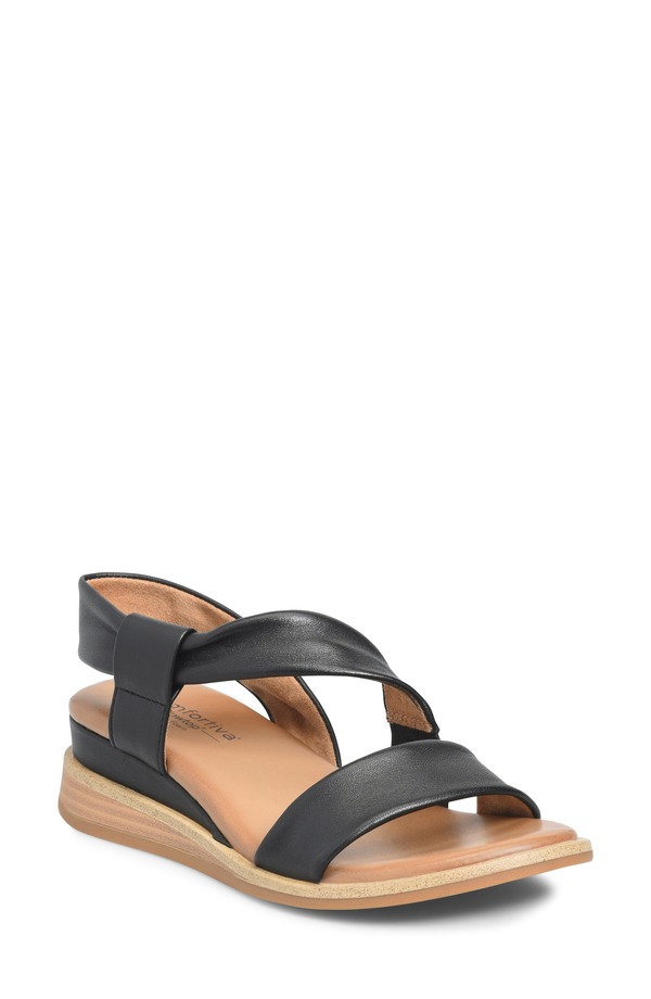 コンフォーティバ レディース シューズ 踵 サンダル Comfortiva Marcy Wedge Sandal Black 黒いこと