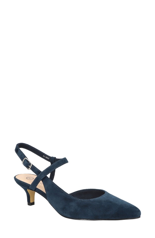 ベラヴィータ レディース シューズ 踵 Bella Vita Kayce Pointed Toe Pump Navy Kidsuede 米国海軍