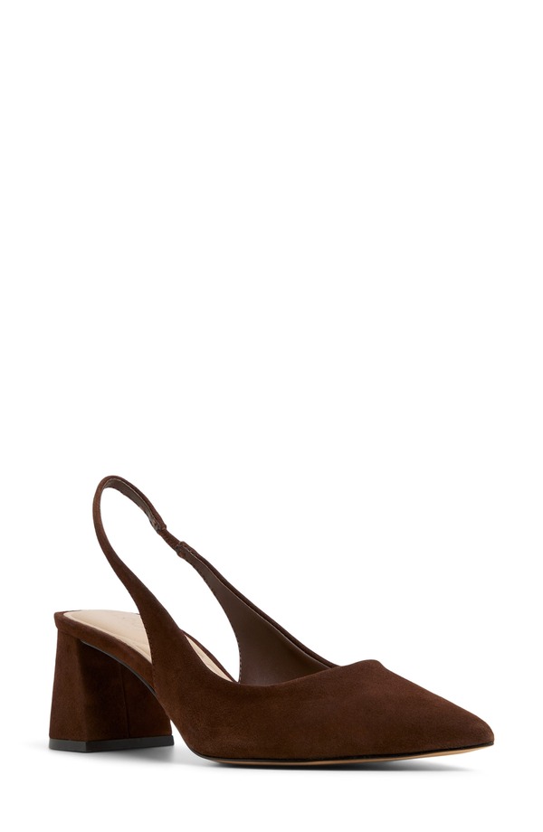 アルド レディース シューズ 踵 ALDO Uliana Slingback Pointed Toe Pump Dark Brown 赤銅色