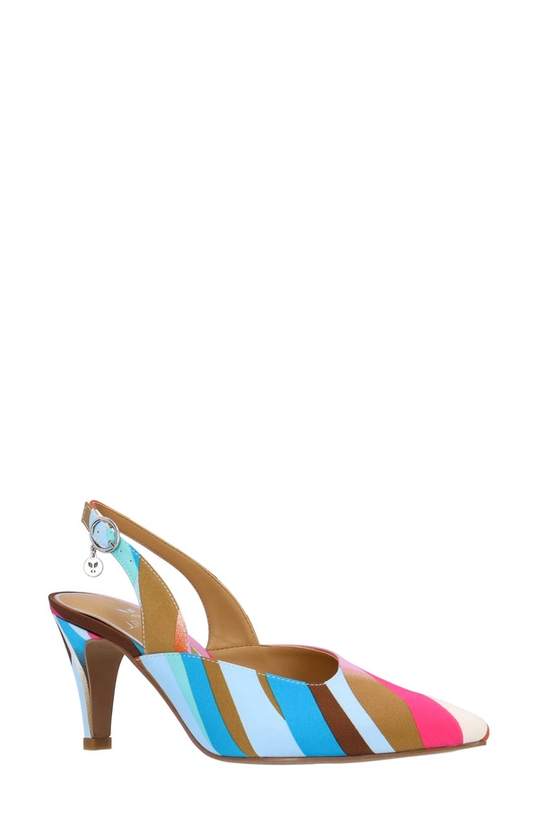 ジェイレニー レディース シューズ 踵 J. Rene Matina Slingback Pumpink/ Blue/ Cream 皮膚軟化剤