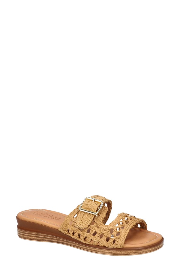 ベラヴィータ レディース シューズ 踵 サンダル Bella Vita Bar-Italy Wedge Sandal Brown Raffia 赤銅色