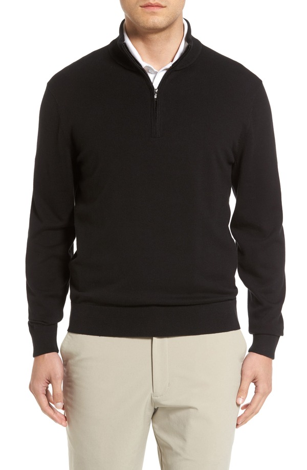 裁断師アンドうしろ側 メンズ アウター パーカー・スウェット ハーフジップ スウェーター Cutter \u0026 Buck Lakemont Half Zip Sweater Black 黒いこと