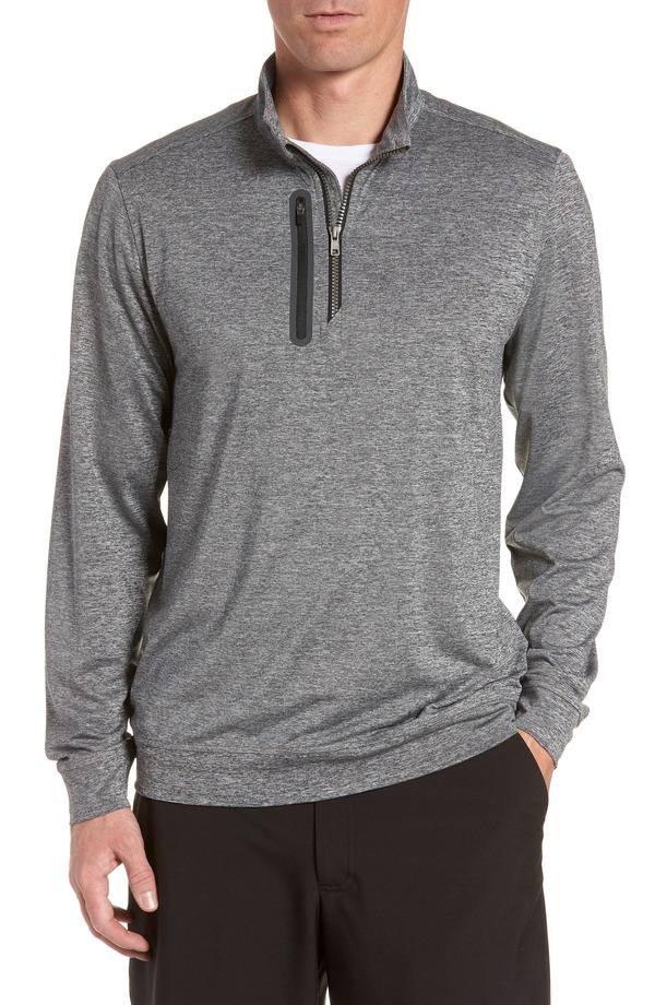 裁断師アンドうしろ側 メンズ アウター パーカー・スウェット ハーフジップ Cutter \u0026 Buck Stealth Quarter Zipullover Elemental Grey 薄墨色