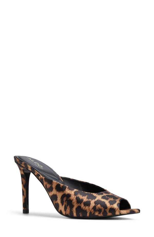 アルド レディース シューズ 踵 ALDO Elenara Pointed Peep Toe Mule Brown Multi 赤銅色