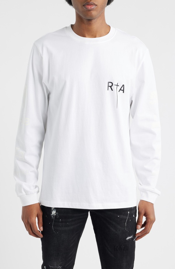 アールティーエー メンズ トップス ティーシャツ グラフィック RtA Greatest Hits Long Sleeve Graphic T-Shirt White Greatest Hits 白いこと メンズファッション-トップス