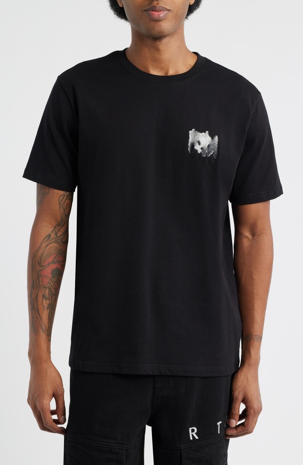アールティーエー メンズ トップス Tシャツ グラフィック RtA Liam Cyber Metal Graphic T-Shirt Black Cyber Metal ブラック|ReVida 店