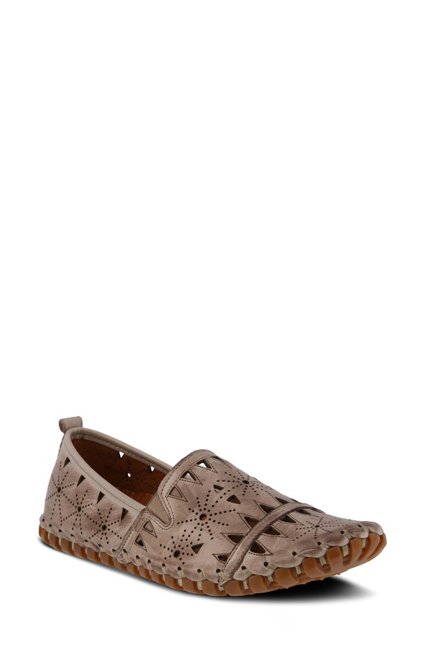 スプリングステップ レディース シューズ パンプス Spring Step Fusaro Flat Grey Leather グレー