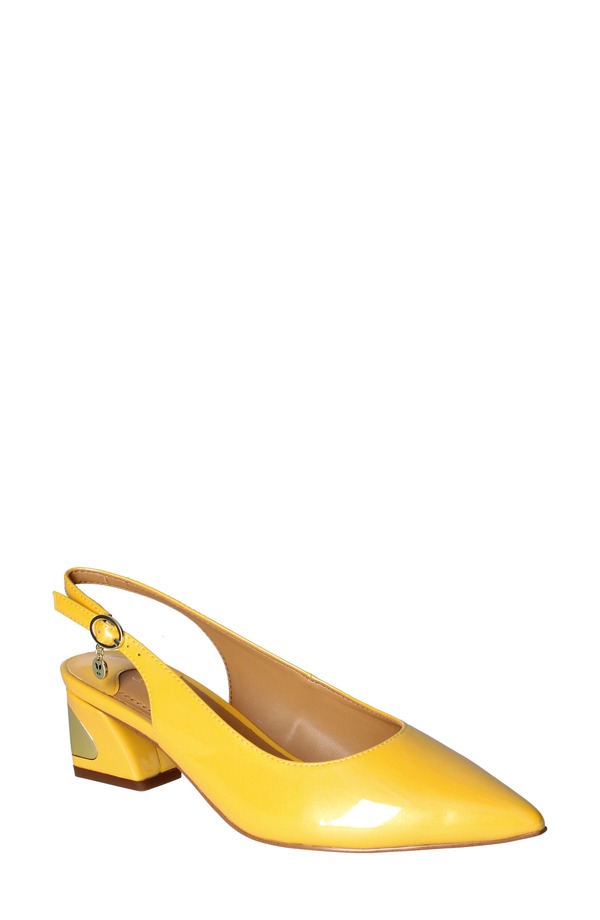 ジェイレニー レディース シューズ 踵 J. Rene J.Rene Shayanne Slingback Pointed Toe Pump Lemon