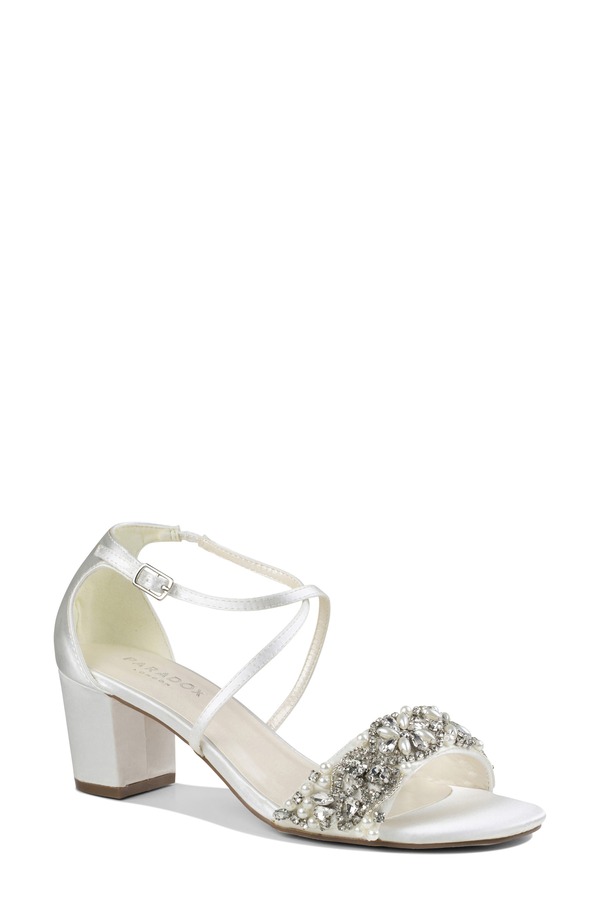 逆理英国の首都 レディース シューズ 踵 サンダル Paradox London Pink Evangeline Block Heel Sandal Ivory 象牙色