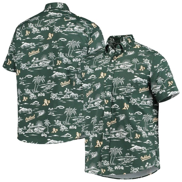 レインスプーナー メンズ トップス プルオーバー 落ちこむ Men\u0027s Reyn Spooner Green Oakland Athletics Kekai Button-Down Shirt Green 緑であること