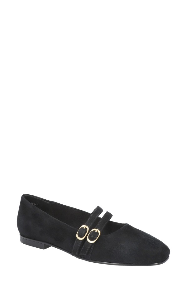 ベラヴィータ レディース シューズ パンプス Bella Vita Davenport Double Strap Mary Jane Black Suede Leather ブラック