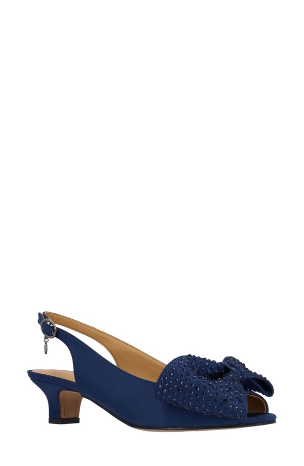 ジェイレニー レディース シューズ 踵 サンダル J. Rene Lirain Slingback Sandal Navy 米国海軍