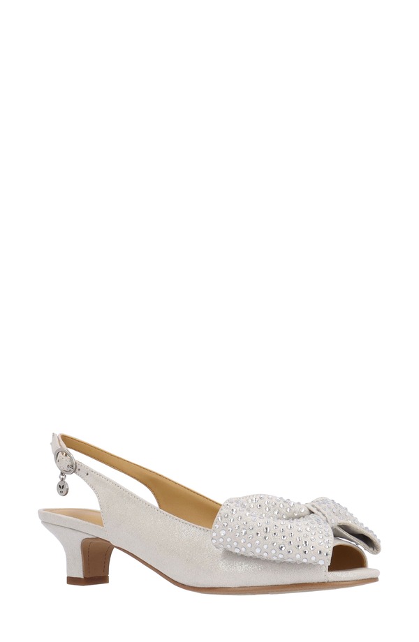 ジェイレニー レディース シューズ 踵 サンダル J. Rene Lirain Slingback Sandal Silver しろがね色
