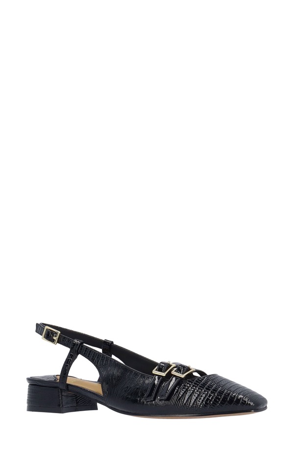 ジェイレニー レディース シューズ 踵 J. Rene Jovana Lizard Embossed Slingback Pump Black 黒いこと