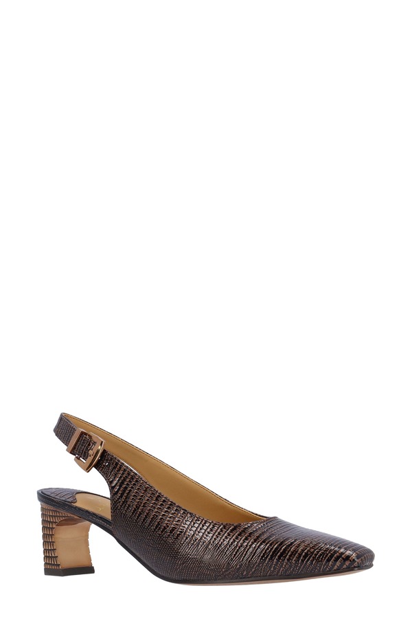 ジェイレニー レディース シューズ 踵 J. Rene Hadyn Lizard Embossed Slingback Pump Cognac