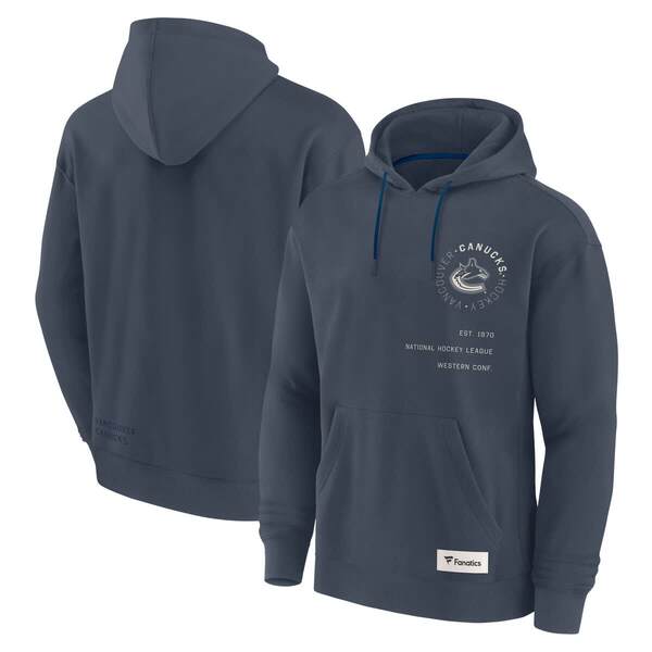 ファナティクス メンズ アウター パーカー・スウェット Men\u0027s Fanatics Navy Vancouver Canucks Future Ground Info Pullover Hoodie Navy 米国海軍