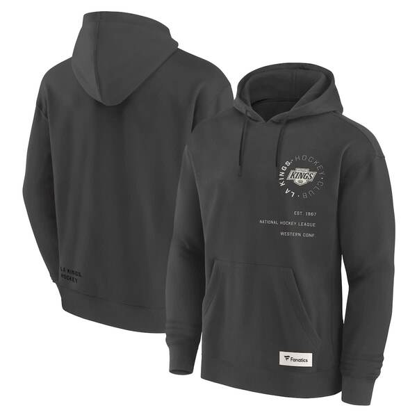 ファナティクス メンズ アウター パーカー・スウェット Men\u0027s Fanatics Charcoalos Angeles Kings Future Ground Info Pullover Hoodie Charcoal 濃灰色