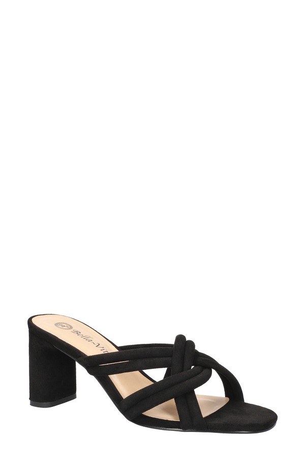 ベラヴィータ レディース シューズ 踵 サンダル Bella Vita Carmen Slide Sandal Black Suede 黒いこと