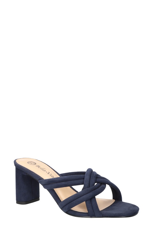 ベラヴィータ レディース シューズ 踵 サンダル Bella Vita Carmen Slide Sandal Navy Suede 米国海軍