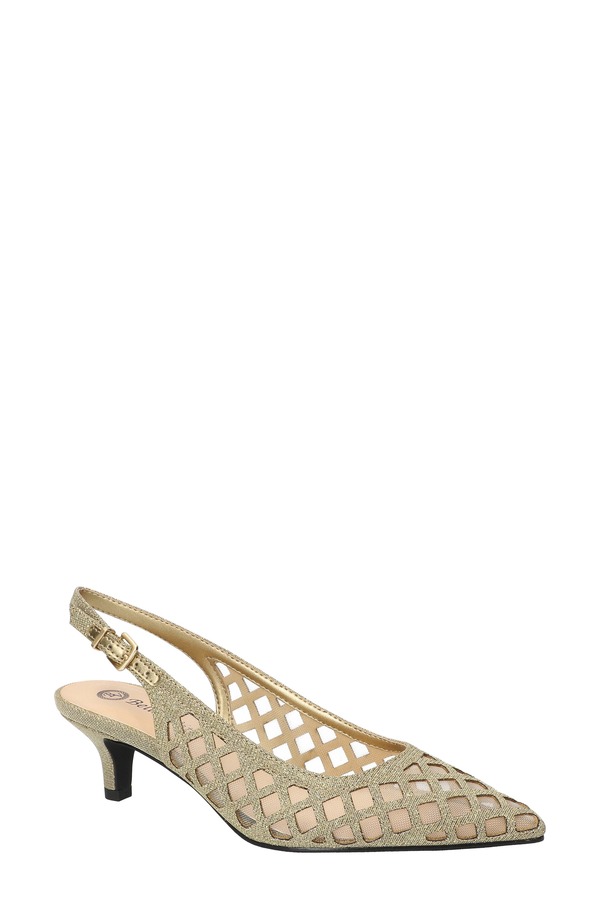 ベラヴィータ レディース シューズ 踵 Bella Vita Noel Slingback Pointed Toe Pump Gold Glitter ゴールド