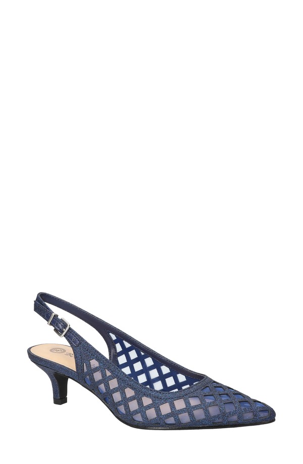 ベラヴィータ レディース シューズ 踵 Bella Vita Noel Slingback Pointed Toe Pump Navy Glitter 米国海軍
