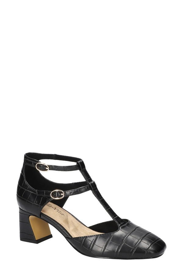 ベラヴィータ レディース シューズ 踵 アンクル Bella Vita Harpswell Ankle Strapump Black Croco 黒いこと