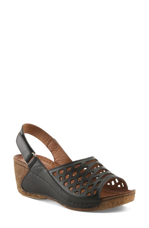 発条足取り レディース シューズ 踵 サンダル Spring Step Denair Sandal Black 黒いこと