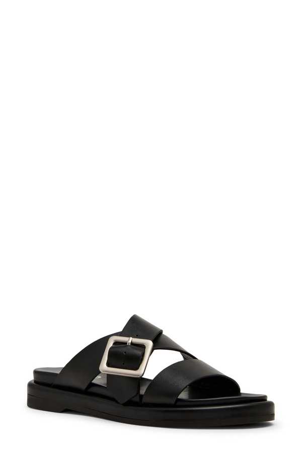 金髪 レディース シューズ 踵 サンダル Blondo Larah Waterproof Sandal Black Leather 黒いこと