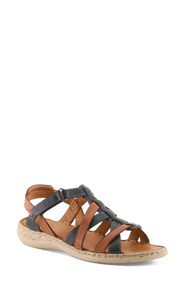 発条足取り レディース シューズ 踵 サンダル Spring Step Nyxelle Cage Sandal Navy Multi 米国海軍