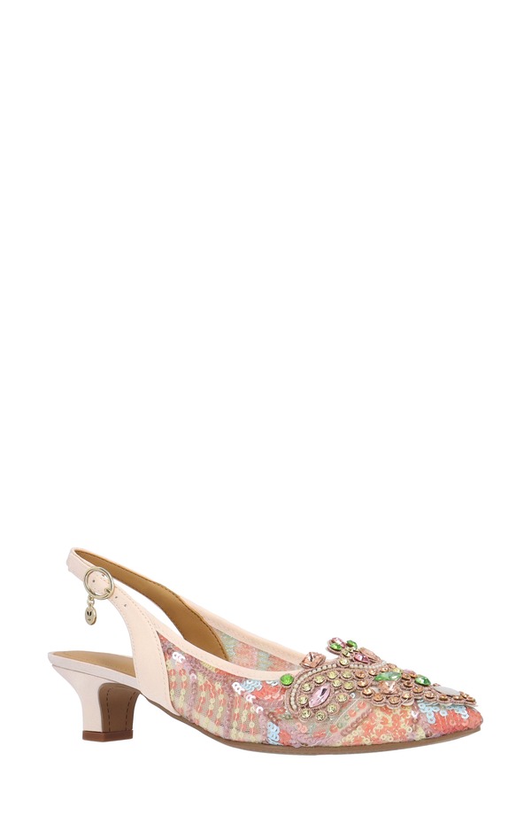 ジェイレニー レディース シューズ 踵 J. Rene Strovanni Slingback Pumpink/ Pastel サクラ色