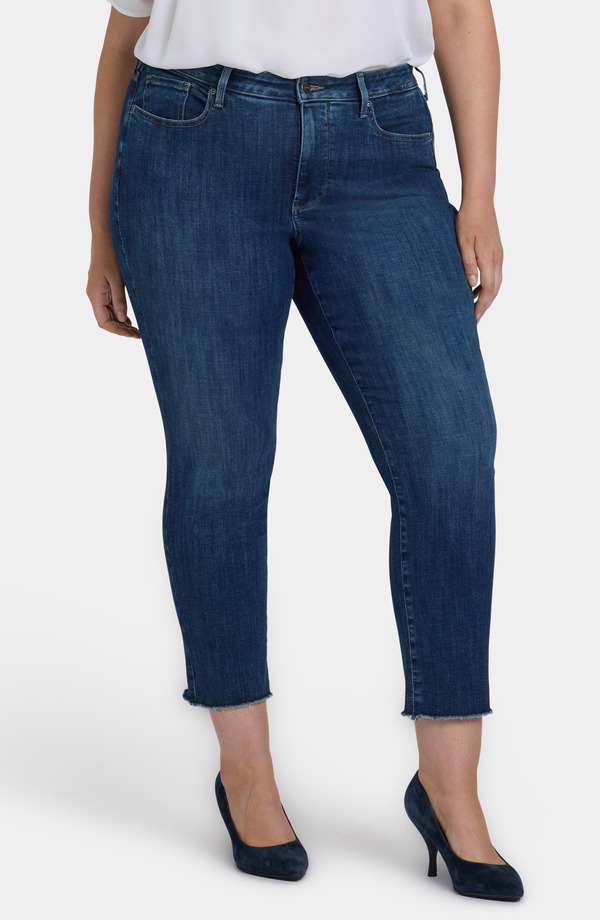 エヌワイディージェイ レディース ボトムス デニムパンツ アンクル ジーンズ NYDJ Sheri Fray Hem Slim Ankle Jeans Louvre Sapphire サファイア