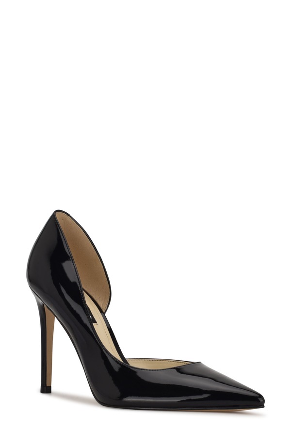 ナインウェスト レディース シューズ 踵 Nine West Folowe Half d\u0027Orsay Pump Black Patent 黒いこと