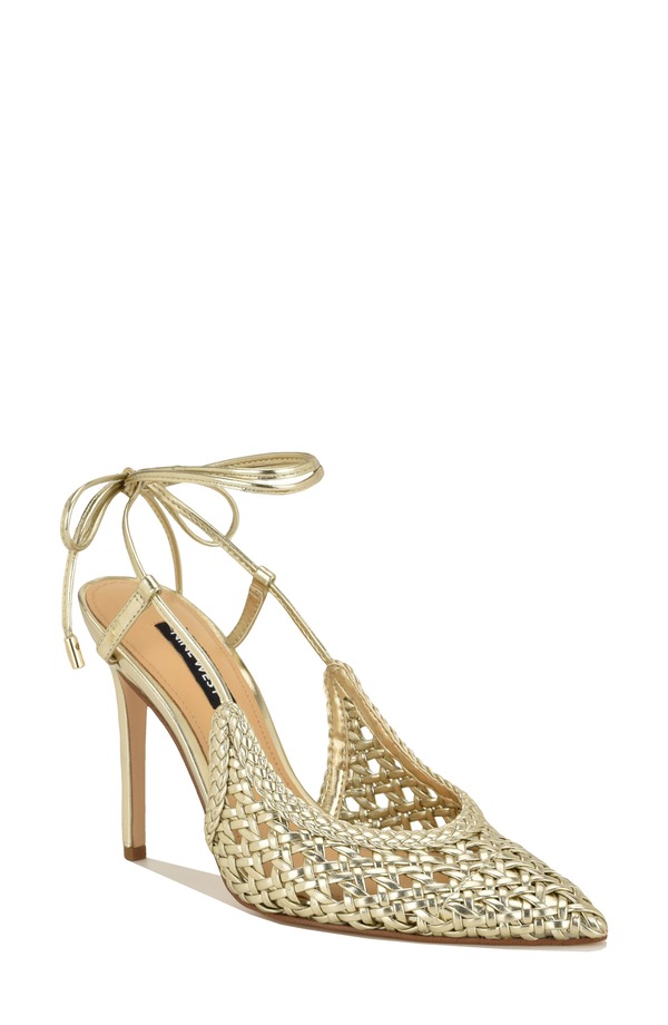 ナインウェスト レディース シューズ 踵 アンクル Nine West Fesslankle Wrapointed Toe Pump Gold ゴールド