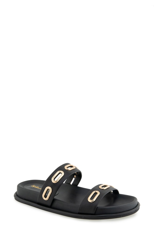 スプレンディット レディース シューズ 踵 サンダル Splendid Carmen Slide Sandal Black 黒いこと