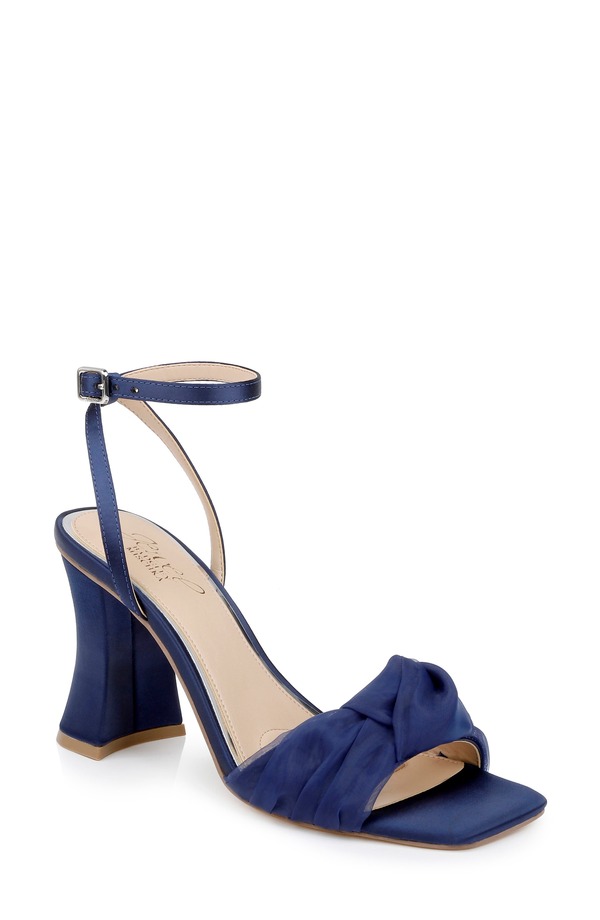 ジュウェルダグレイミシュカ レディース シューズ 踵 サンダル アンクル Jewel Badgley Mischka Fayolankle Strap Sandal Navy Satin 米国海軍