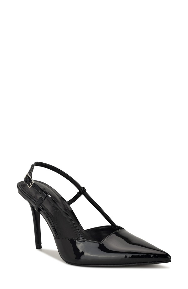 ナインウェスト レディース シューズ 踵 Nine West Mianda Pointed Toe Slingback Pump Black 黒いこと