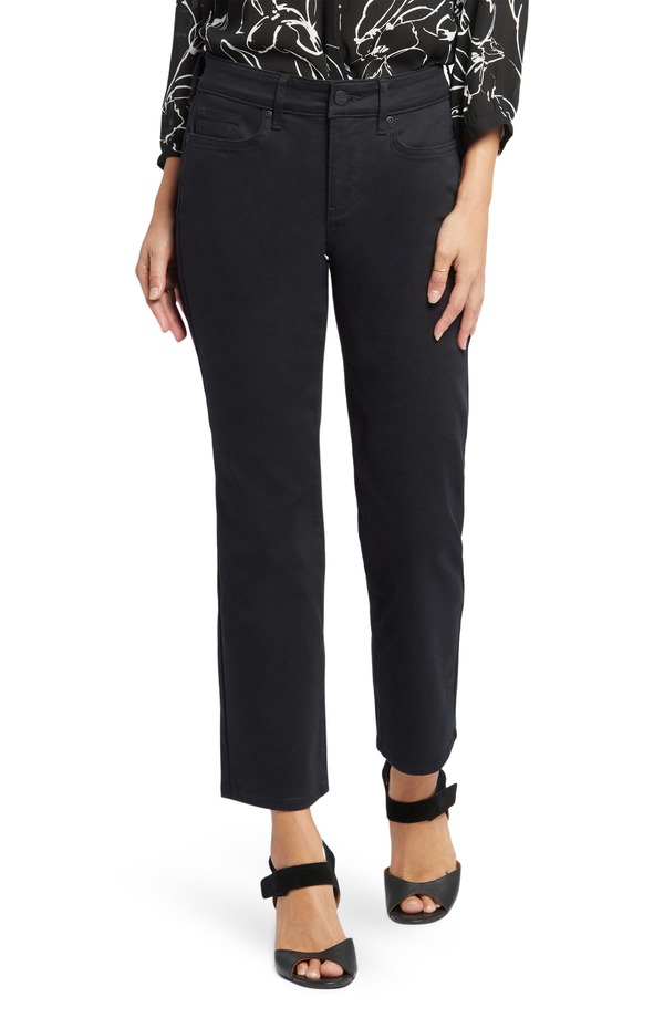 エヌワイディージェイ レディース ボトムス ジーンズズボン下 引っ切り無い アンクル デニム NYDJ Marilyn Straight Leg Ankle Jeans Black 黒いこと