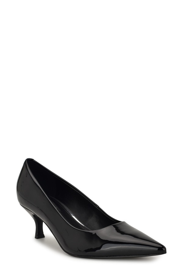 ナインウェスト レディース シューズ 踵 Nine West Sisko Pointed Toe Kitten Heel Pump Black 黒いこと