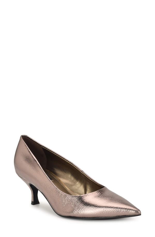 ナインウェスト レディース シューズ 踵 Nine West Sisko Pointed Toe Kitten Heel Pump Bronze