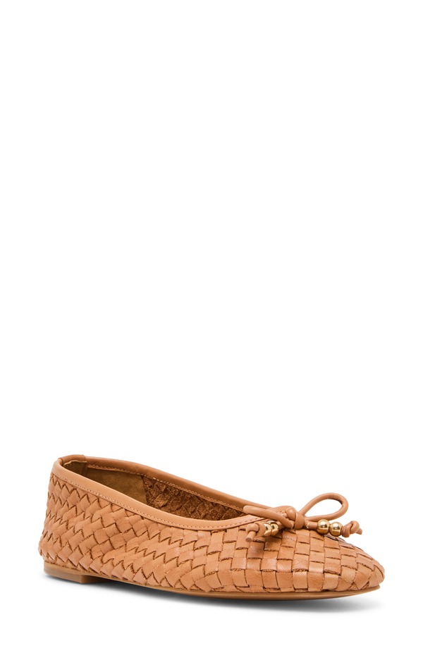 スティーブ マデン レディース シューズ パンプス Steve Madden Divy Woven Ballet Flat Brown Leather ブラウン