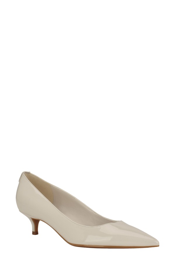 カルバンクライン レディース シューズ 踵 Calvin Klein Roxanna Pointed Toe Pump Ivory Patent 象牙色