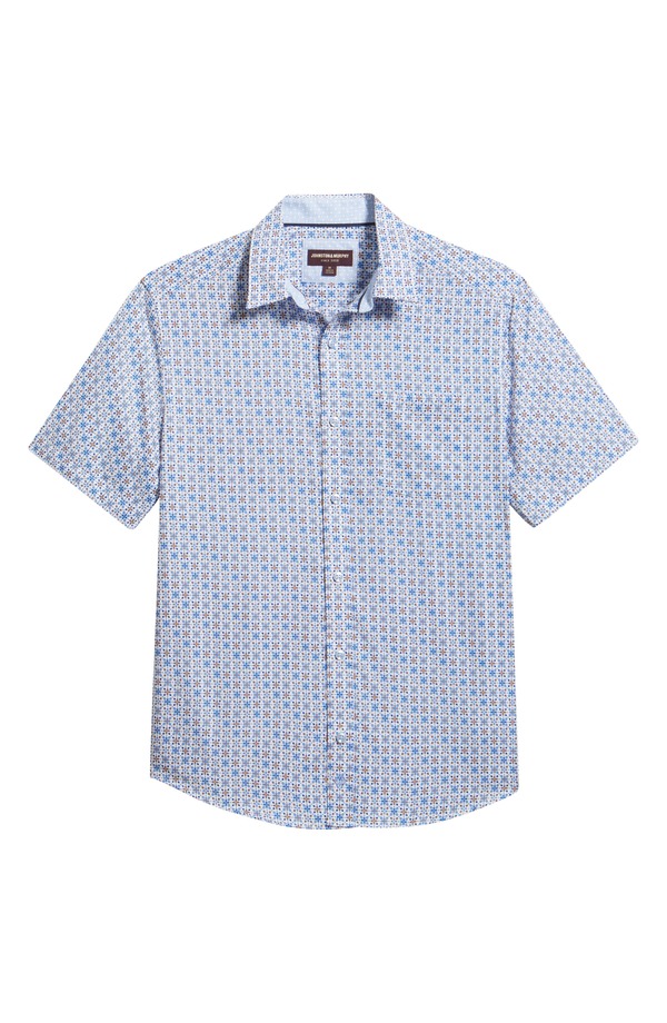 ジョンストンアンドマーフィー メンズ トップス プルオーバー 刷り上げる Johnston \u0026 Murphy Logan Print Button-Up Shirt Blue / Orangeo Floral 青色