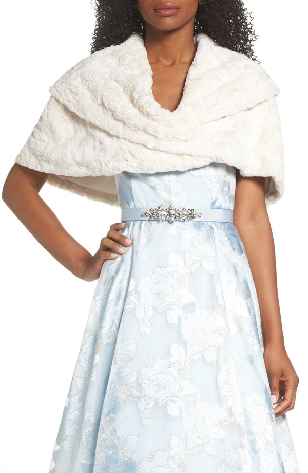 エリザジェイ レディース アウター ジャケット・ブルゾン Eliza J Faux Fur Stole Ivory アイボリー