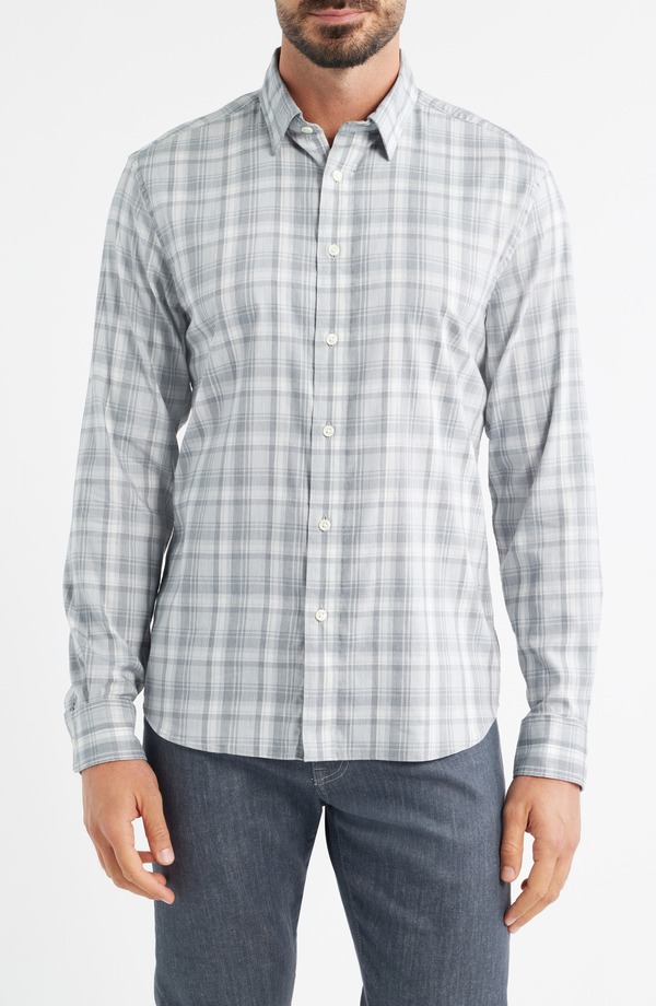 ファレティ メンズ トップス シャツ Faherty The Movement Button-Up Shirt Grey Falls Plaid グレー