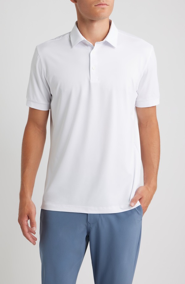 ミズンメイン メンズ トップス プルオーバー Mizzen+Main Versa Trim Fit Performance Golf Polo White Solid 白いこと