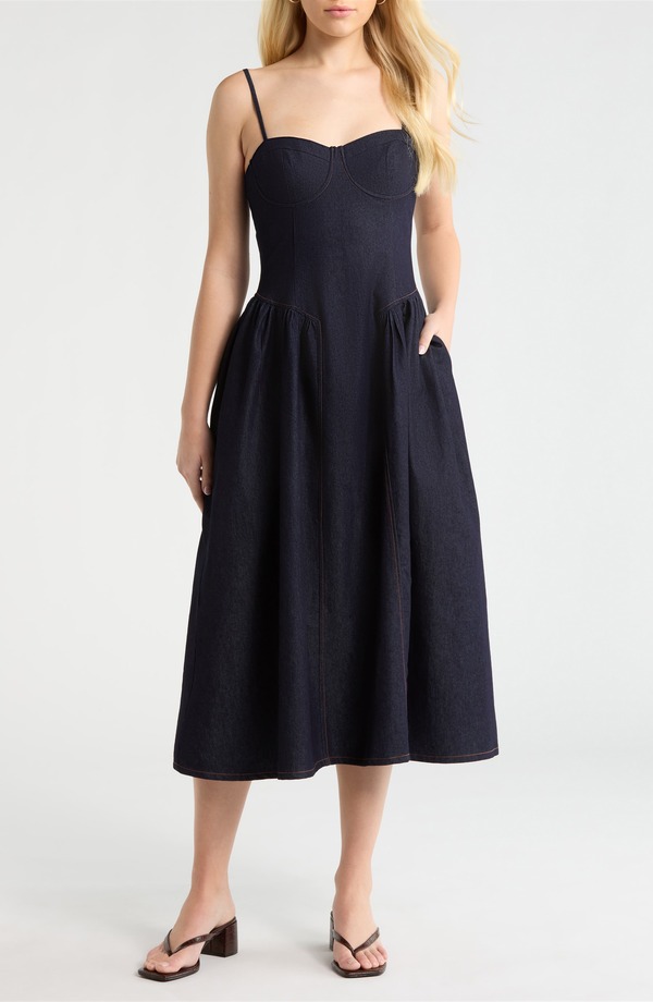 アストール レディース ボトムス デニムパンツ ASTR the Label Margaux Denim Dress Dark Denim デニム