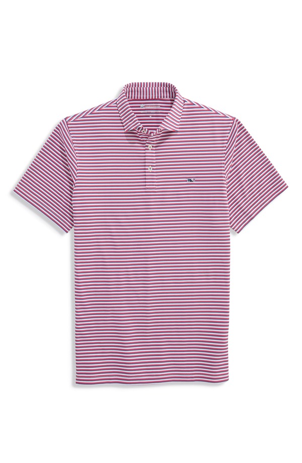 ヴァインヤードヴァインズ メンズ トップス シャツ vineyard vinesankaty Striperformance Piqu Polo White/ Red/ Moonshine ホワイト