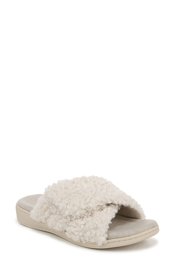バイオニック レディース シューズ サンダル プラスサイズ Vionic Relax II Plush Slide Sandal Cream クリーム|ReVida 店