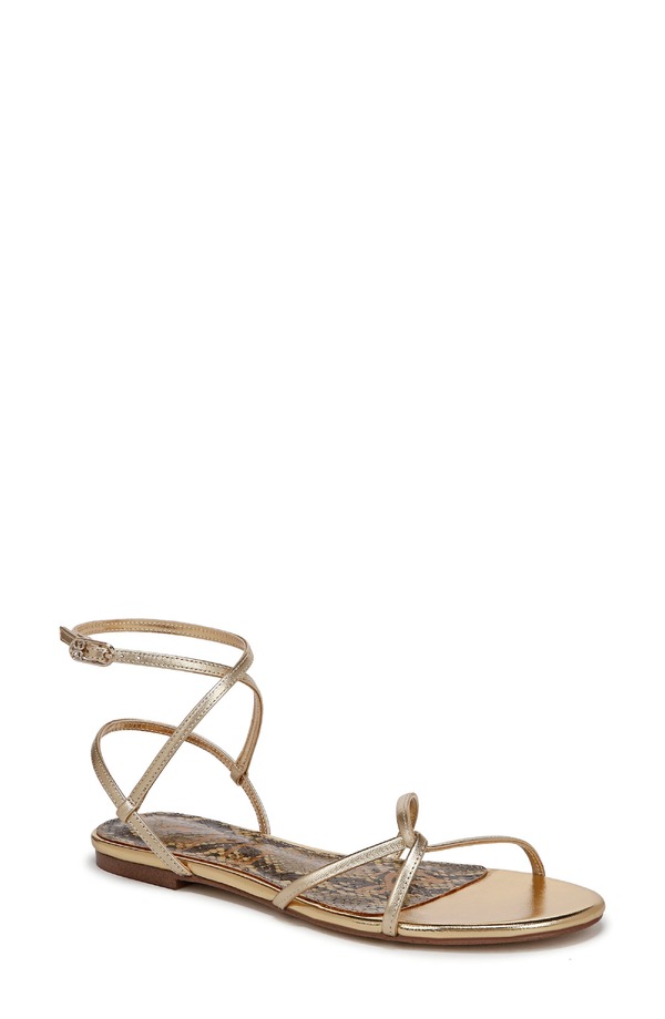 サムエデルマン レディース シューズ サンダル アンクル Sam Edelman Ellinankle Strap Sandal Amber Gold アンバー｜ReVida 店