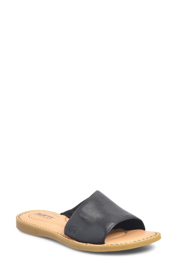 バーン レディース シューズ サンダル Brn Izabel Slide Sandal Black Leather ブラック｜ReVida 店